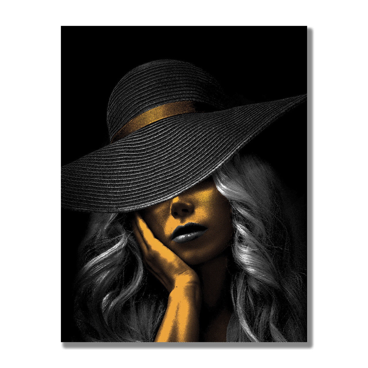 Tablou Canvas Black & Gold Eleganță Misterioasă Silhouette