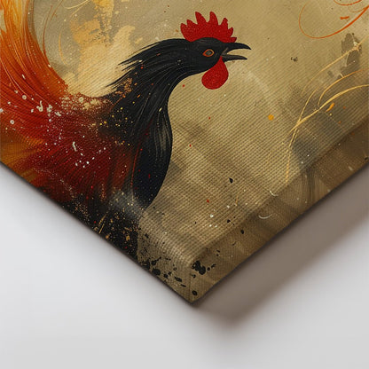 Tablou Canvas energie dinamica in lupta cocosilor vibrant | The Print Studio