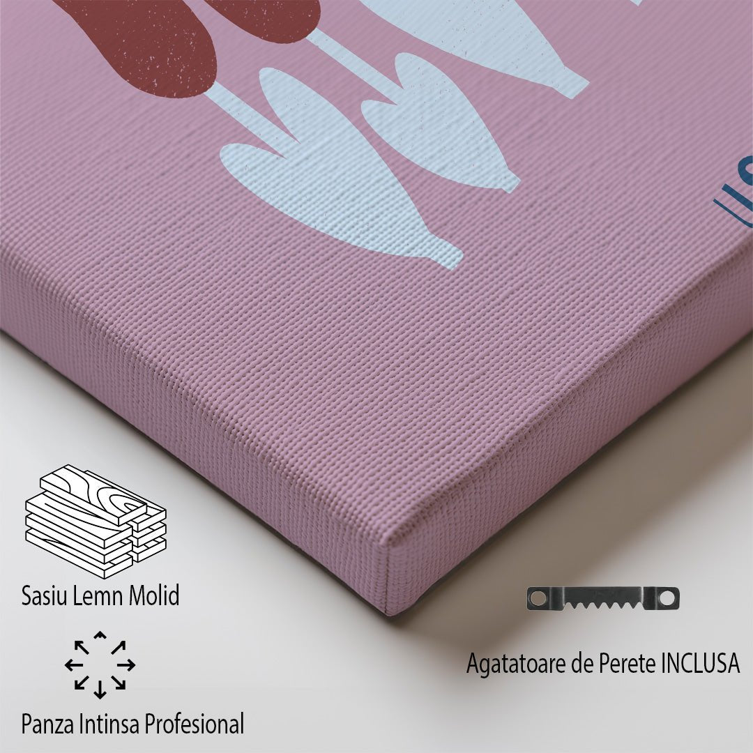 Tablou Canvas lalele vibrante stil grafic in peisaj american | The Print Studio