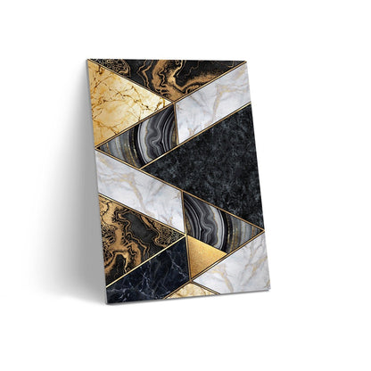 Tablou Canvas Black & Gold Geometric Elegance pentru Decor Elegant