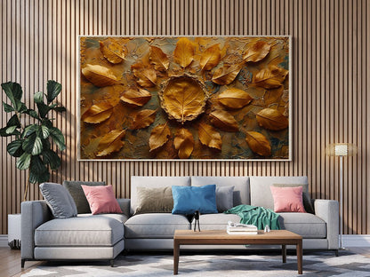 Tablou Canvas frunze tomnatice cu textura naturala abstracta | The Print Studio