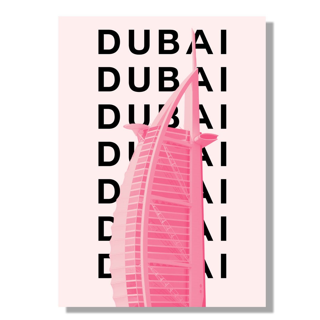 Tablou Canvas Hotel Iconic Dubai in Stil Pop-Art Vibrant | The Print Studio