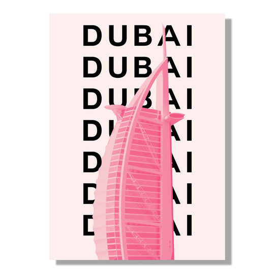 Tablou Canvas Hotel Iconic Dubai in Stil Pop-Art Vibrant | The Print Studio