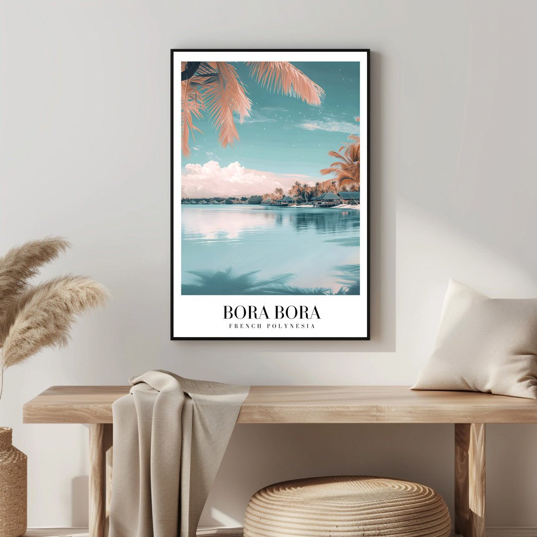 Tablou Canvas apus tropical Bora Bora ocean lin stil pastel | The Print Studio