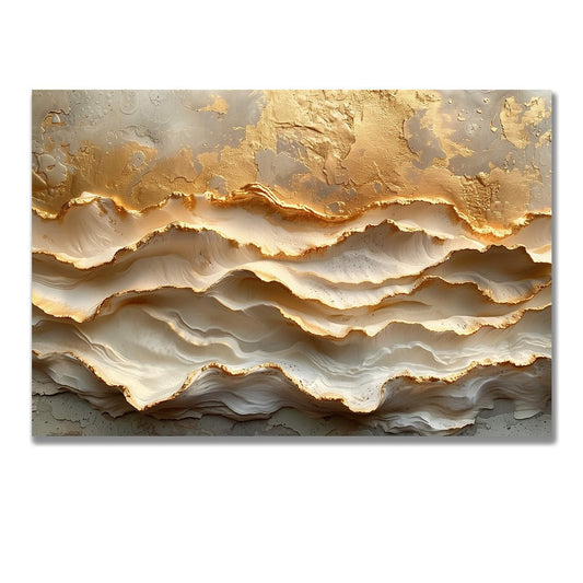 Tablou Canvas joc de linii si texturi aurii abstracte | The Print Studio