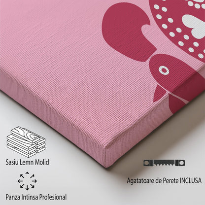 Tablou Canvas Print cocos portughez, roz vibrant, stil grafic