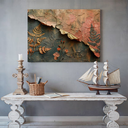 Tablou Canvas frunze uscate reliefate in arta naturii | The Print Studio