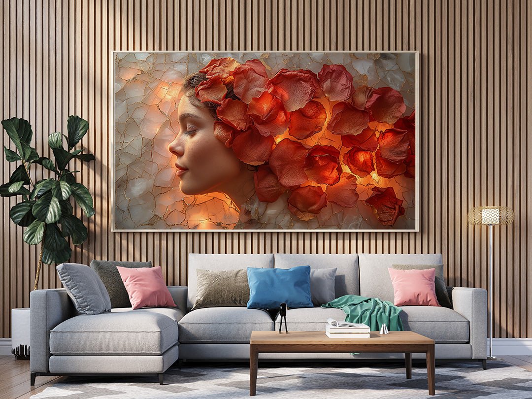 Tablou Canvas chip luminat de petale delicate in arta conceptuala | The Print Studio