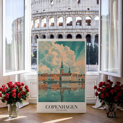 Tablou Canvas Print orizont Copenhaga, nori picturali, stil abstract