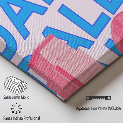 Tablou Canvas skyline Dallas in vibratie pop-art | The Print Studio