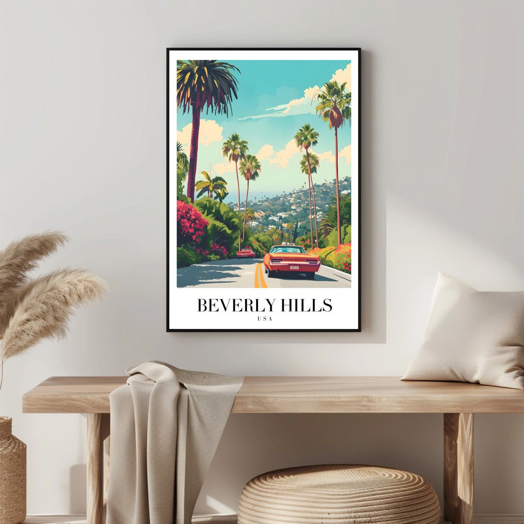 Tablou Canvas Print Beverly Hills palmieri nostalgie calatorie stil retro