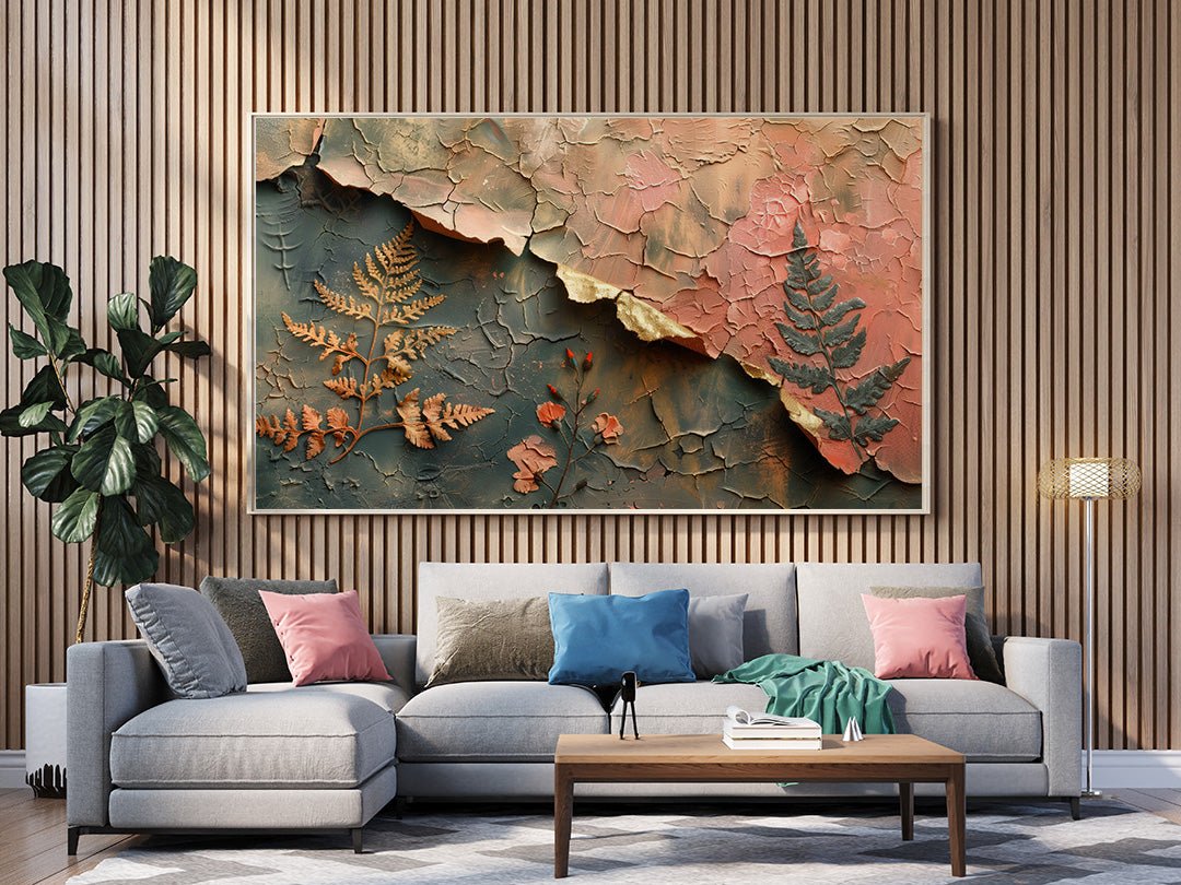 Tablou Canvas frunze uscate reliefate in arta naturii | The Print Studio