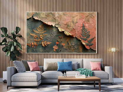 Tablou Canvas frunze uscate reliefate in arta naturii | The Print Studio