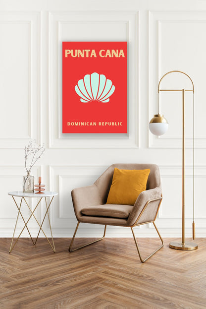 Tablou Canvas Print scoica Punta Cana rosu captivant stil minimalist