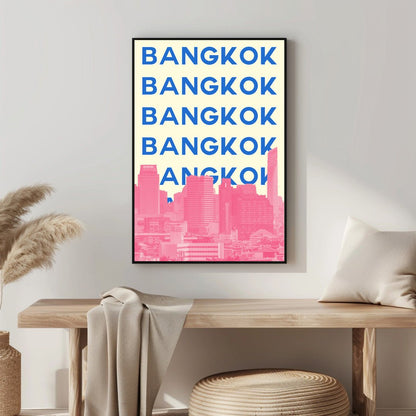 Tablou Canvas Bangkok vibrant cu litere colorate moderne | The Print Studio