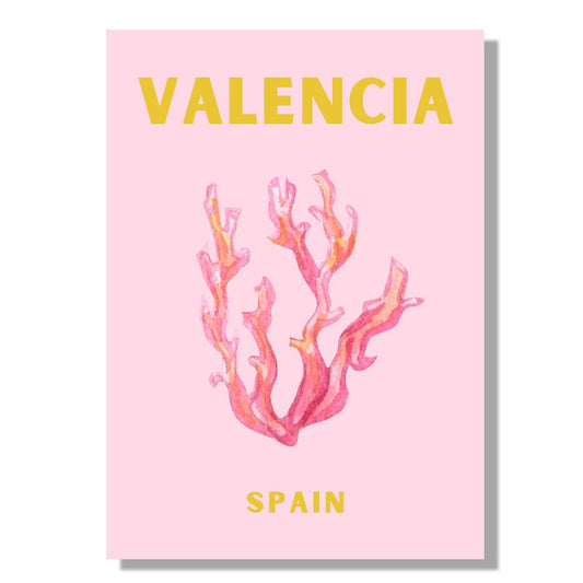 Tablou Canvas Print Valencia coral roz vibrant, stil acuarela