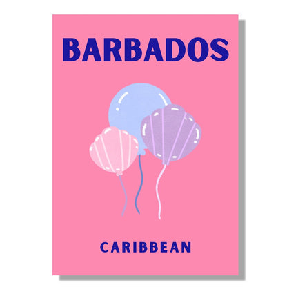 Tablou Canvas baloane colorate plutind vesel in stil minimalist | The Print Studio