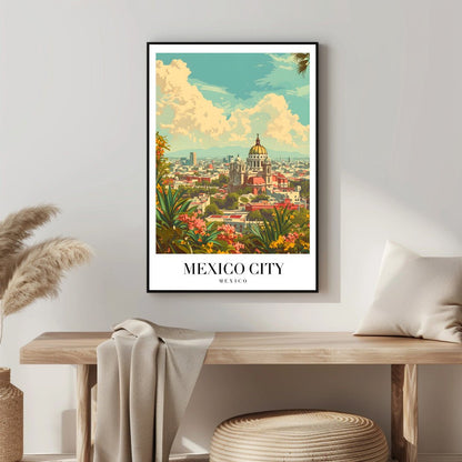 Tablou Canvas catedrala Mexicana sub cer senin vintage | The Print Studio