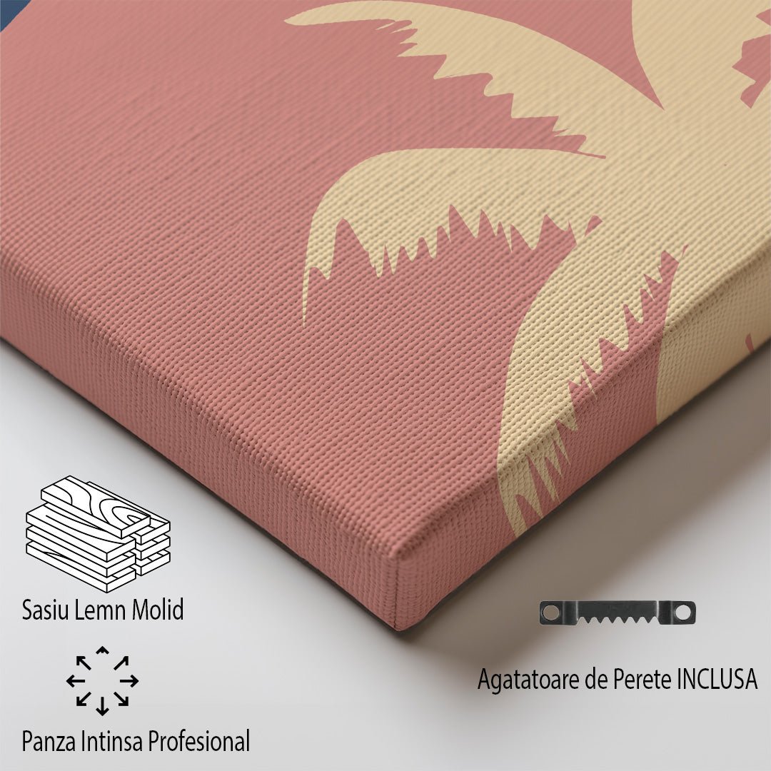 Tablou Canvas palmieri roz in stil minimalist Havana Cuba | The Print Studio