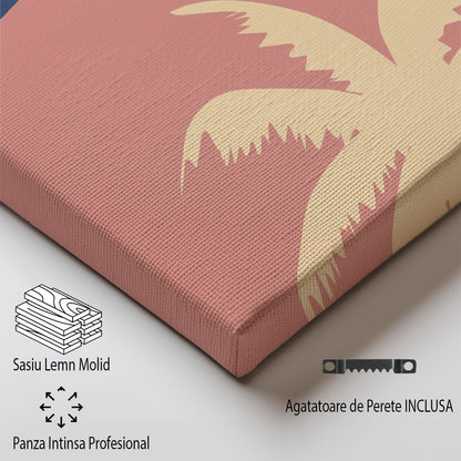 Tablou Canvas palmieri roz in stil minimalist Havana Cuba | The Print Studio