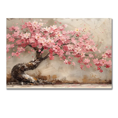 Tablou Canvas floare de cires roz in stil abstract vibrant | The Print Studio