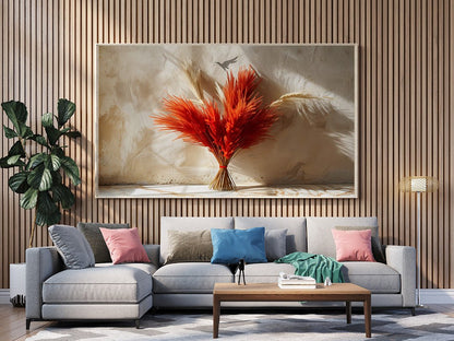 Tablou Canvas Buchet Iarba Pampas Decor Minimalist Realist | The Print Studio