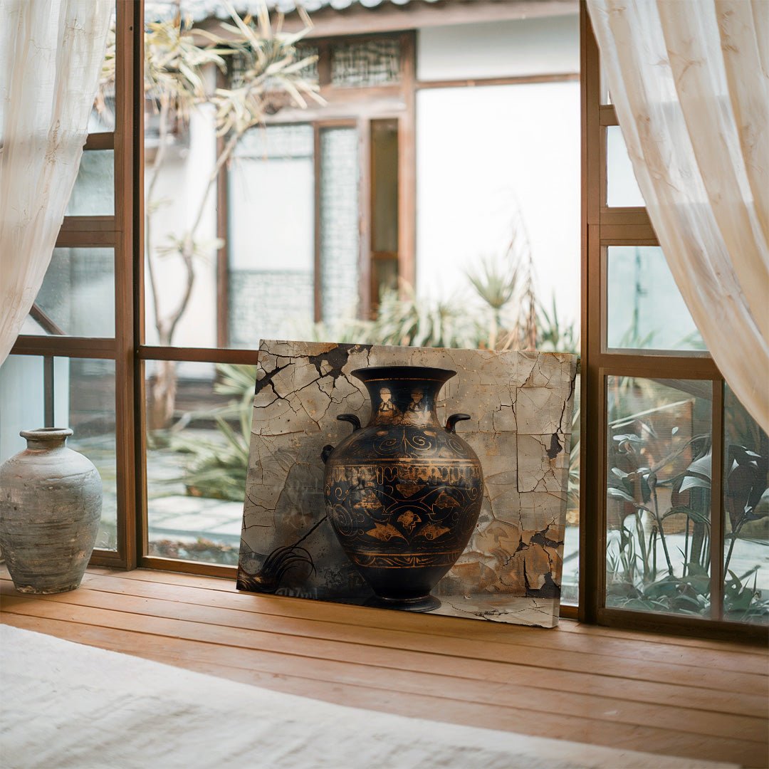 Tablou Canvas cocos langa vaza din ceramica veche, surpriza antichitatii | The Print Studio