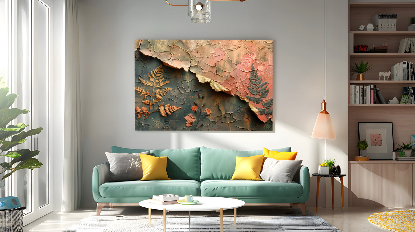 Tablou Canvas frunze uscate reliefate in arta naturii | The Print Studio