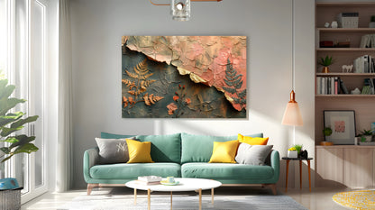 Tablou Canvas frunze uscate reliefate in arta naturii | The Print Studio