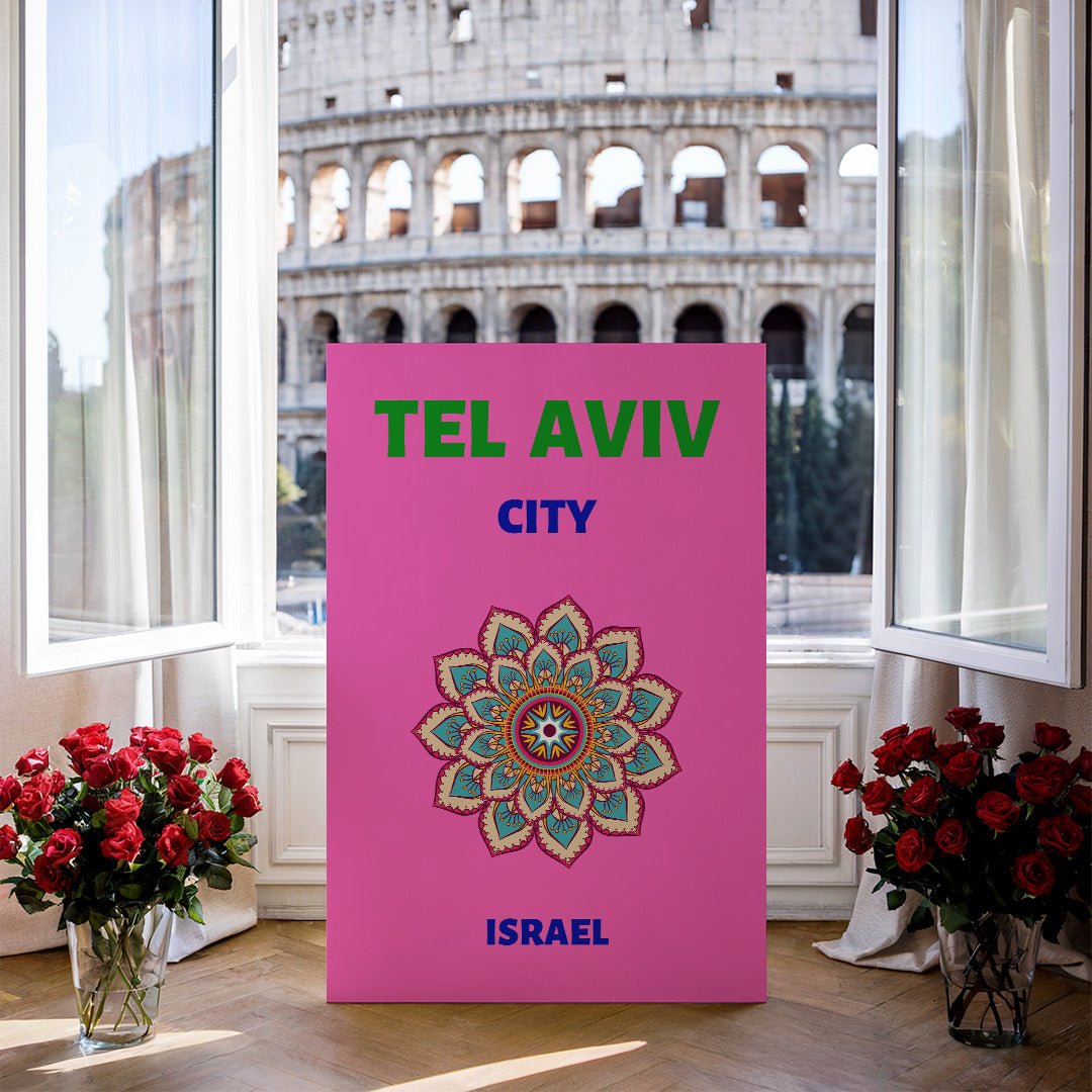Tablou Canvas mandala vibranta cu stil colorat din Tel Aviv | The Print Studio