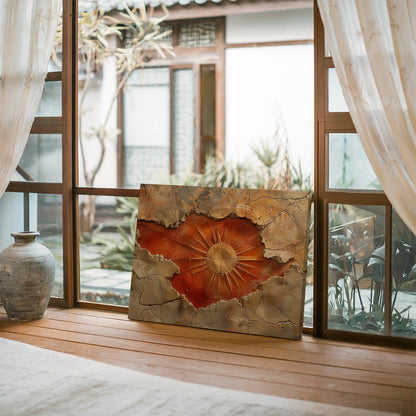 Tablou Canvas soare stralucind pe pamant crapat abstract | The Print Studio