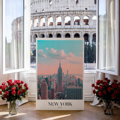 Tablou Canvas Print New York epic, cladiri inalte, cer pastelat, stil modern