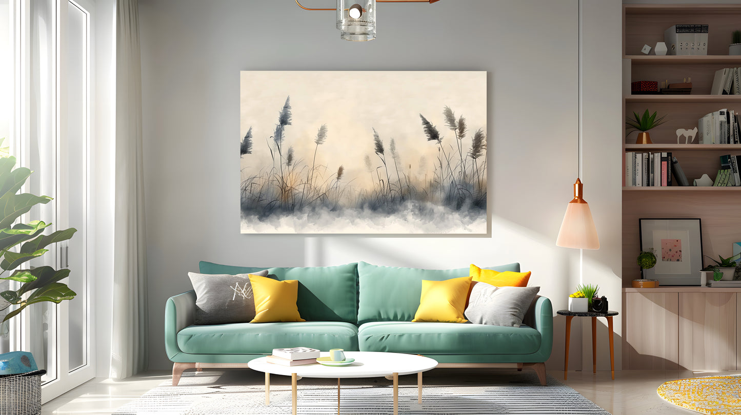 Tablou Canvas ierburi dansand in vant sub cer senin | The Print Studio