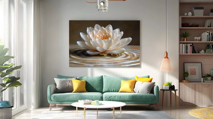 Tablou Canvas Floare lotus in apa reflexie delicata | The Print Studio