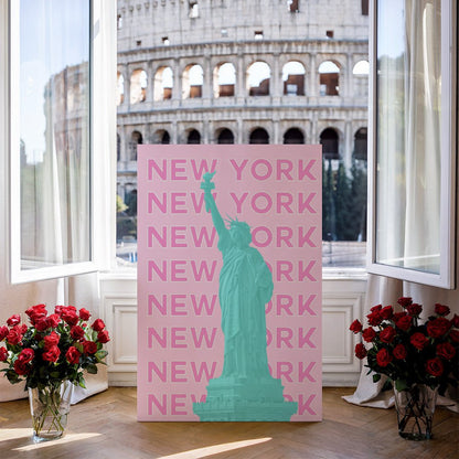 Tablou Canvas Statuia Libertatii in nuante vibrante pop-art | The Print Studio
