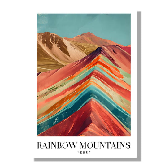 Tablou Canvas Print Muntii Curcubeu Peru culori vibrante stil abstract