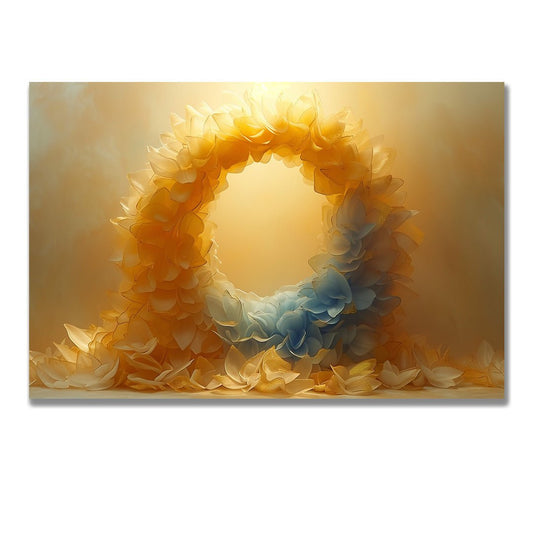 Tablou Canvas coroana de flori multicolore sub lumina calda | The Print Studio