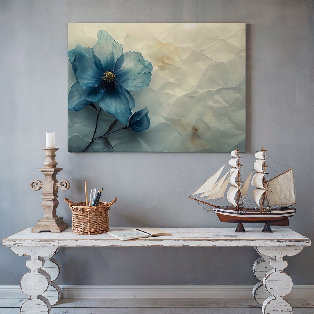 Tablou Canvas floare albastra textura delicata fundal abstract | The Print Studio