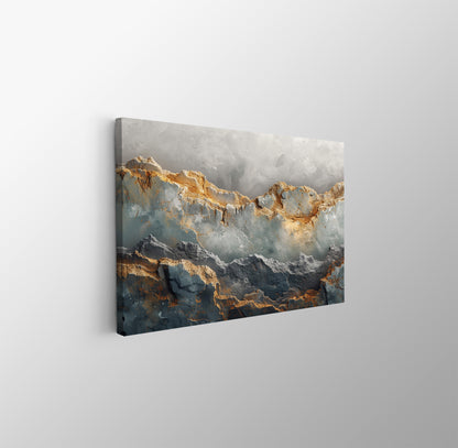 Tablou Canvas stralucire aurie pe texturi de piatra abstracta | The Print Studio