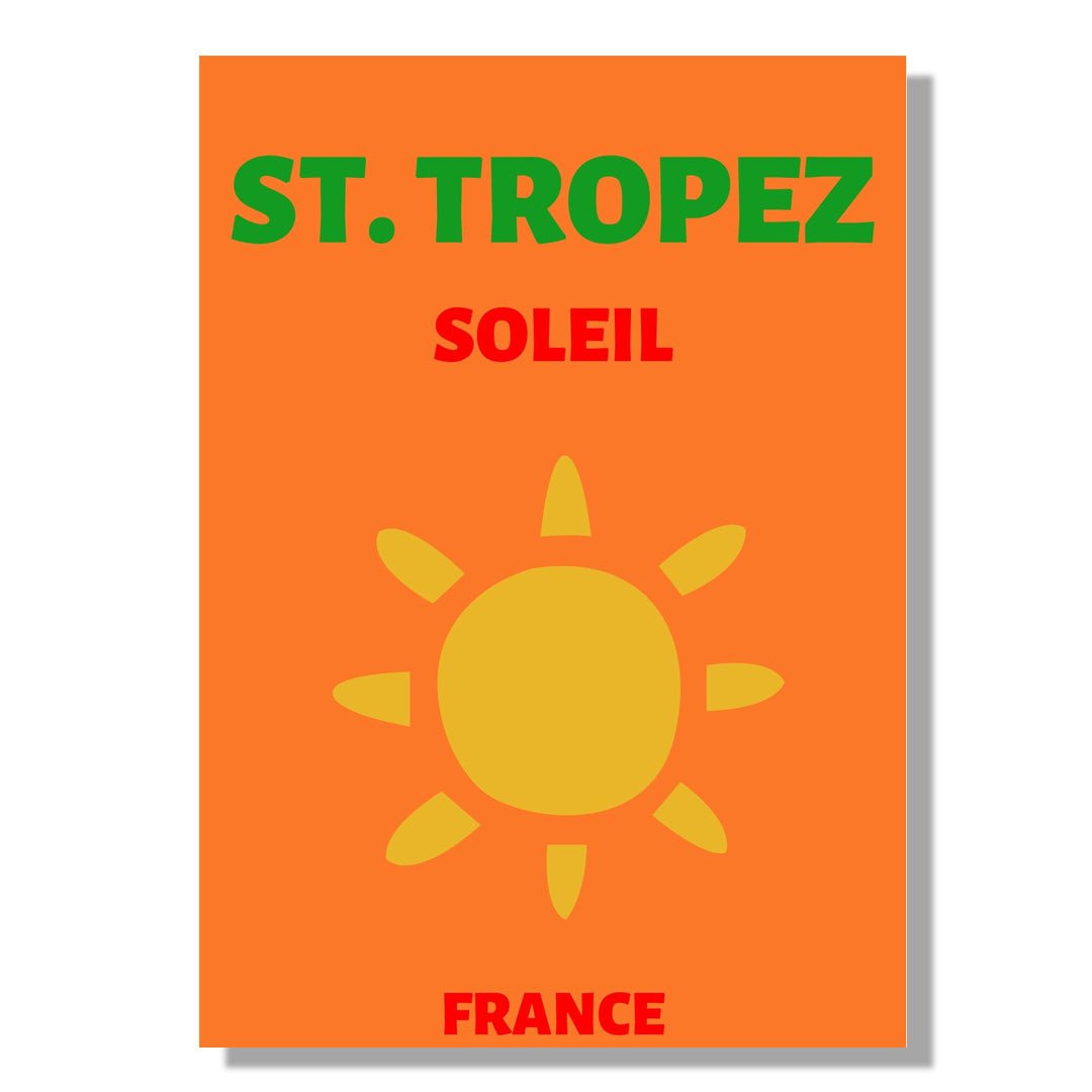 Tablou Canvas soare vibrant peste peisaj St. Tropez minimalist | The Print Studio