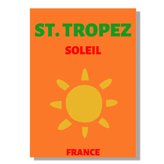 Tablou Canvas soare vibrant peste peisaj St. Tropez minimalist | The Print Studio