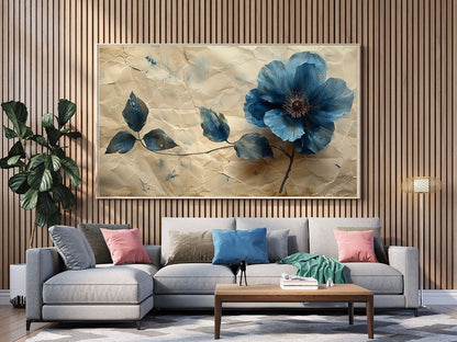 Tablou Canvas floare albastra eleganta, textura abstracta | The Print Studio