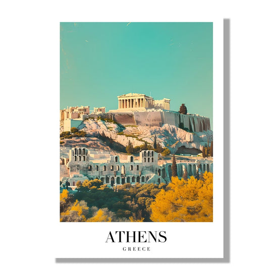 Tablou Canvas Acropole Atena sub cer senin de toamna vibrant | The Print Studio