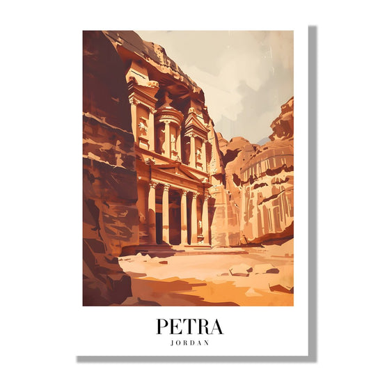 Tablou Canvas Print Petra Iordania lumina calda stanci antice stil ilustrativ