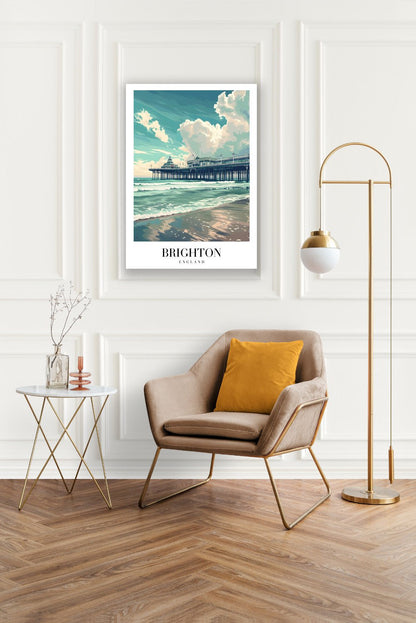 Tablou Canvas valuri moi pe nisip sub cer senin artistic | The Print Studio