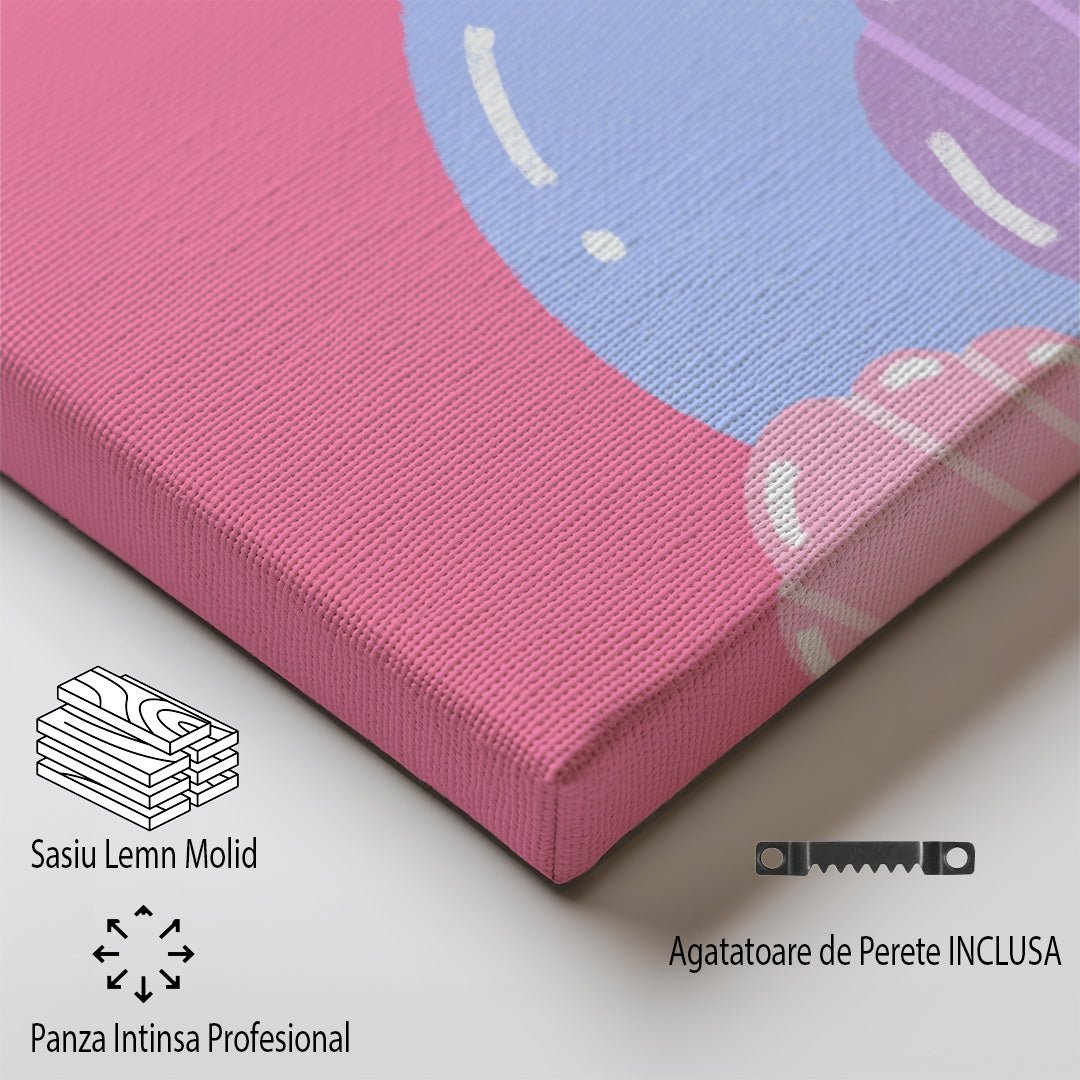 Tablou Canvas baloane colorate plutind vesel in stil minimalist | The Print Studio