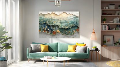 Tablou Canvas flori pastel abstracte in linii naturale | The Print Studio