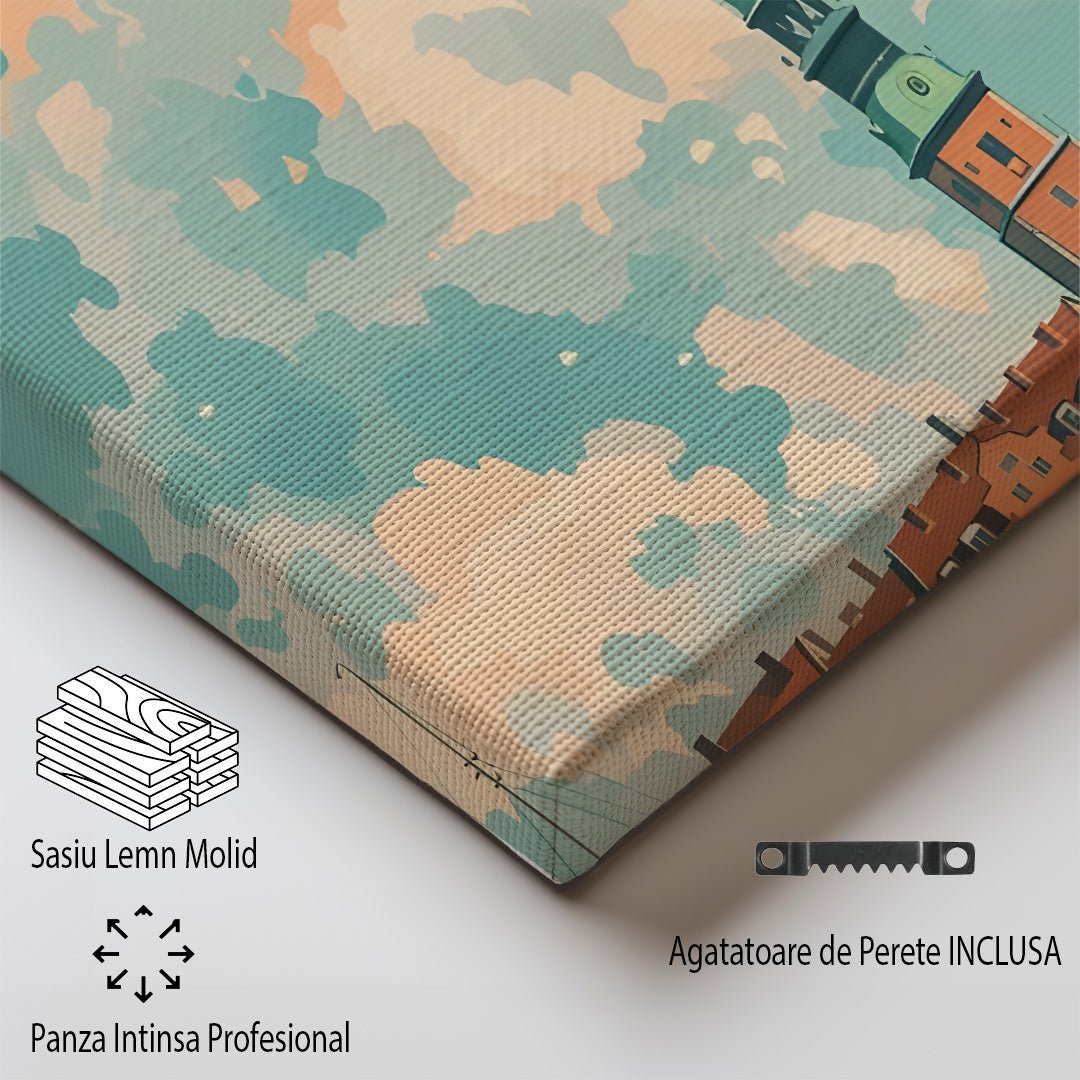 Tablou Canvas Print orizont Copenhaga, nori picturali, stil abstract