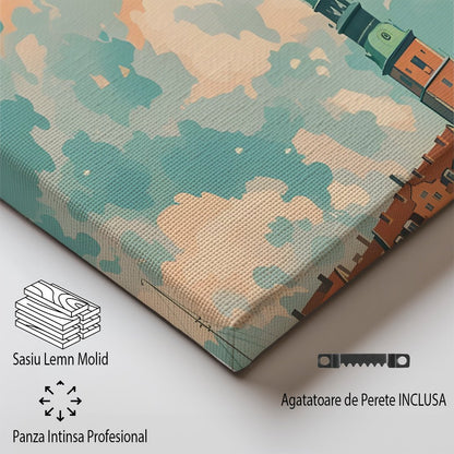 Tablou Canvas Print orizont Copenhaga, nori picturali, stil abstract