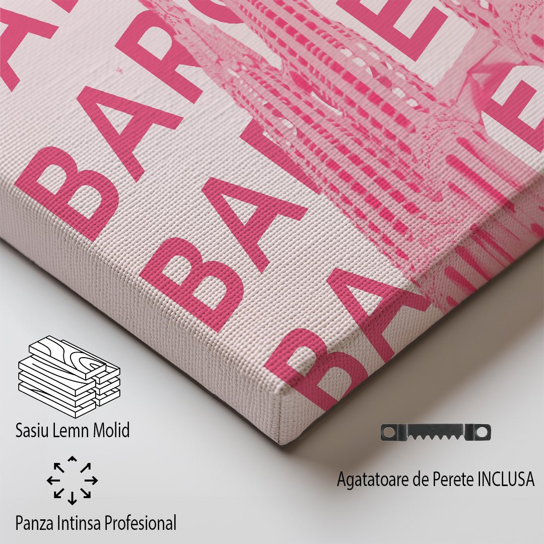 Tablou Canvas catedrala Barcelona roz stil modern vibrant | The Print Studio